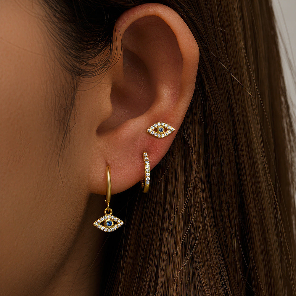 Chloe Hoops øreringesæt Med øje - Lilu Studio Øreringe