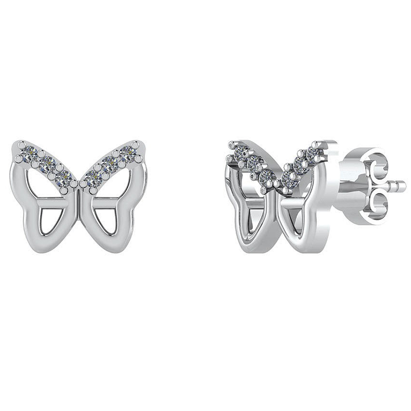 Butterfly Sterling Sølv Ørestikker Fra Smykkekæden - Smykkekæden Ørestikkere  - 1255550304668