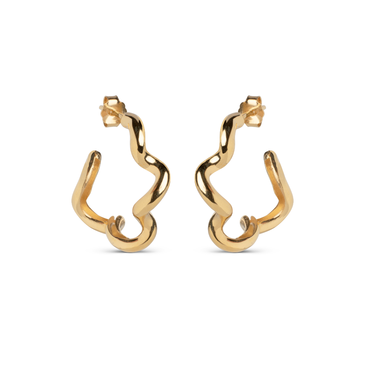 Curly Hoops Forgyldt Sølv Fra Enamel E312g - Enamel Øreringe  - 5714274027124