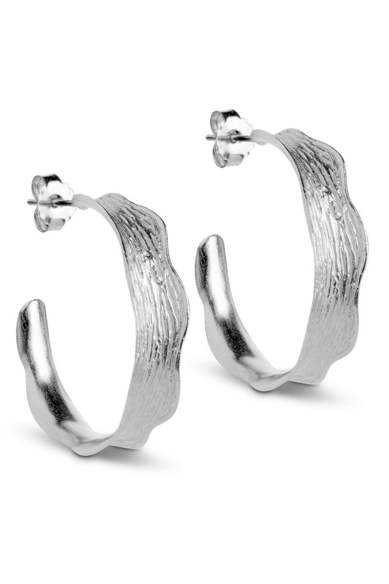 Sølv Enamel Ane Hoops - Enamel Øreringe  - 5714274023607