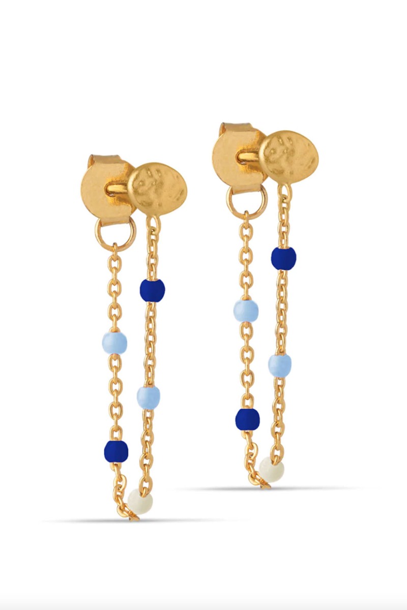 Blå Enamel Earring Lola Marine - Enamel Øreringe  - 5714274022815