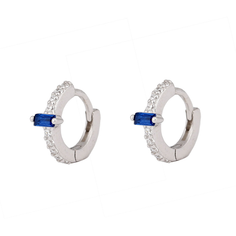 Lemon Story Grace Medi Hoops Blue Sterling Sølv - A Lemon Story Øreringe  - 5710002015166