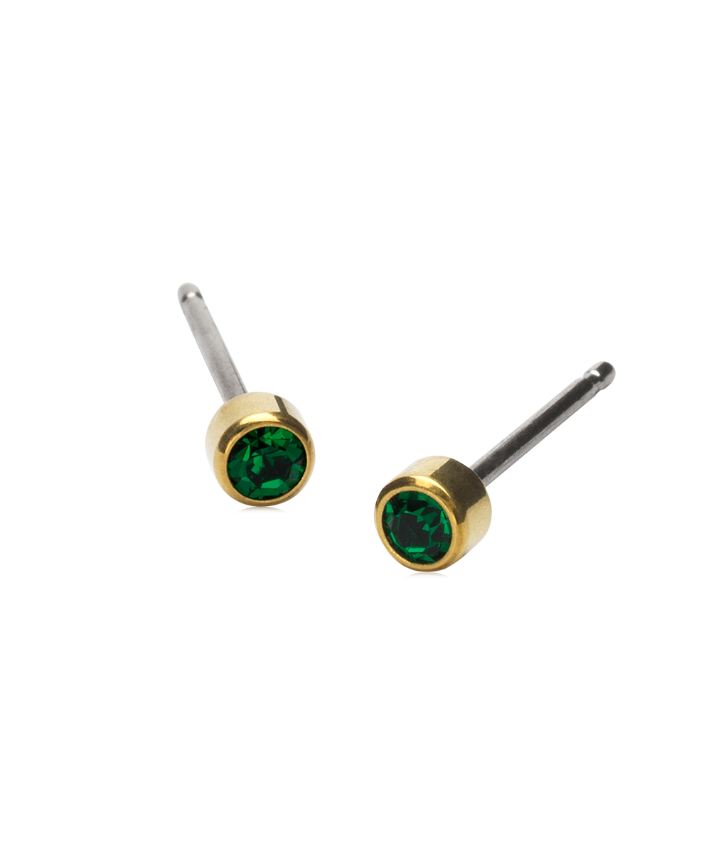 Bezel Emerald Titanium Fra Blomdahl 1302 - Blomdahl Øreringe  - 7330981531976
