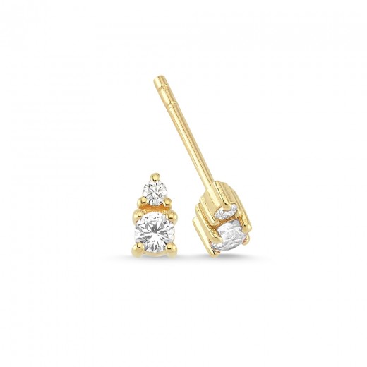 Nuran Petit Karat Guld Ørestikker Med Brillanter Carat - Nuran Øreringe  - 1288883042402