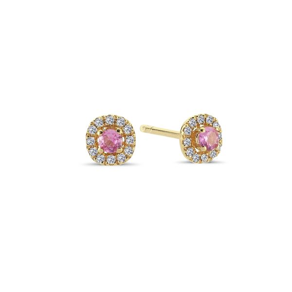 Pink Sofia Karat Guld Ørestikker Fra Nuran Med Safir Diamanter Carat - Nuran Ørestikkere  - 1222221093497