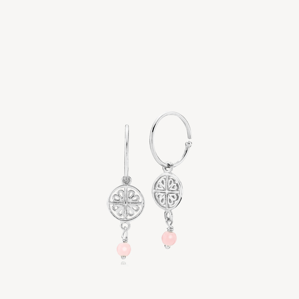 Pink Balance Ørering Sølv Med Resin Perle Par - Sistie Øreringe  - 5710143087589