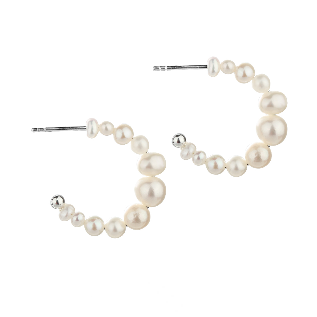Pretty Pearl Hoop Silver - Aqua Dulce Øreringe  - 5740013857110