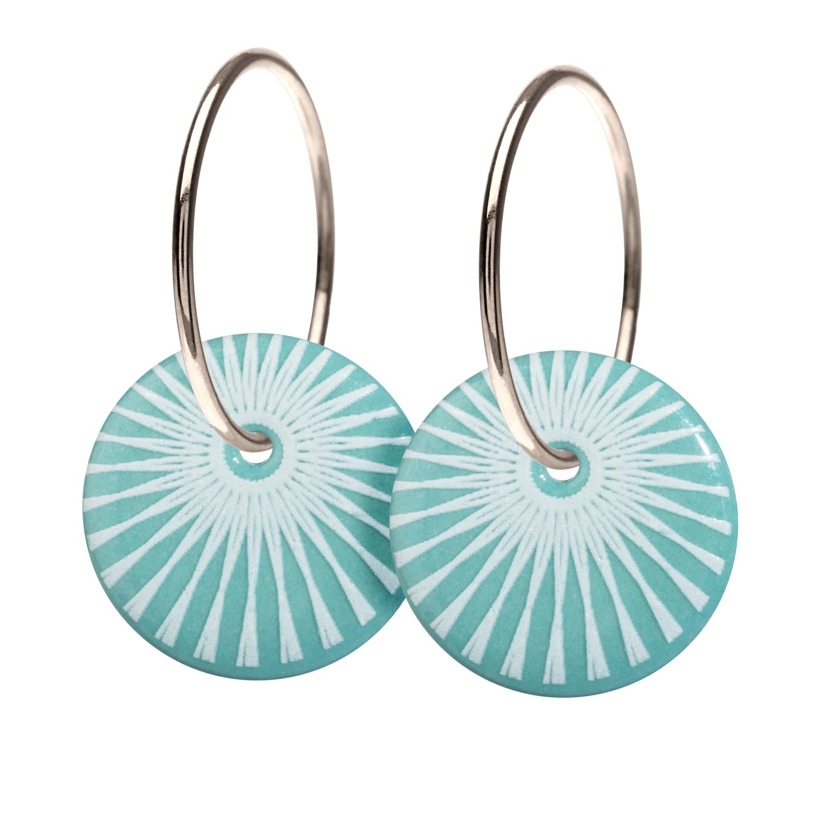 Hvid Splash Aquamarine White - Øreringe