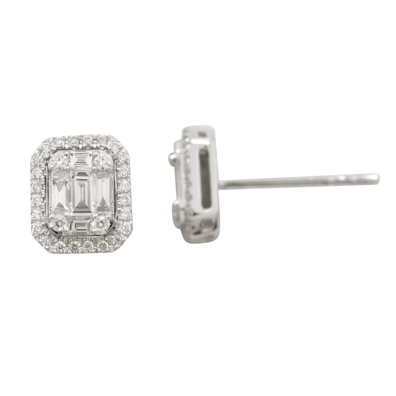 Hvid Bridalcollection Baguette Diamantørestikker Guld Eller Guld Alt - Byfrisenholm Øreringe