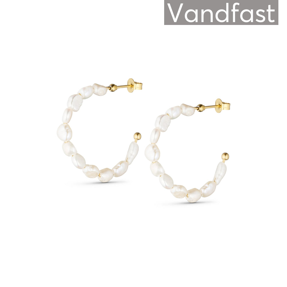 Annebrauner Big Freshwater Pearl Hoops - Bella Øreringe  - 2004319977631