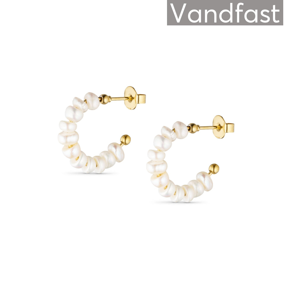 Annebrauner Freshwater Pearl Hoops - Bella Øreringe  - 2004629962914