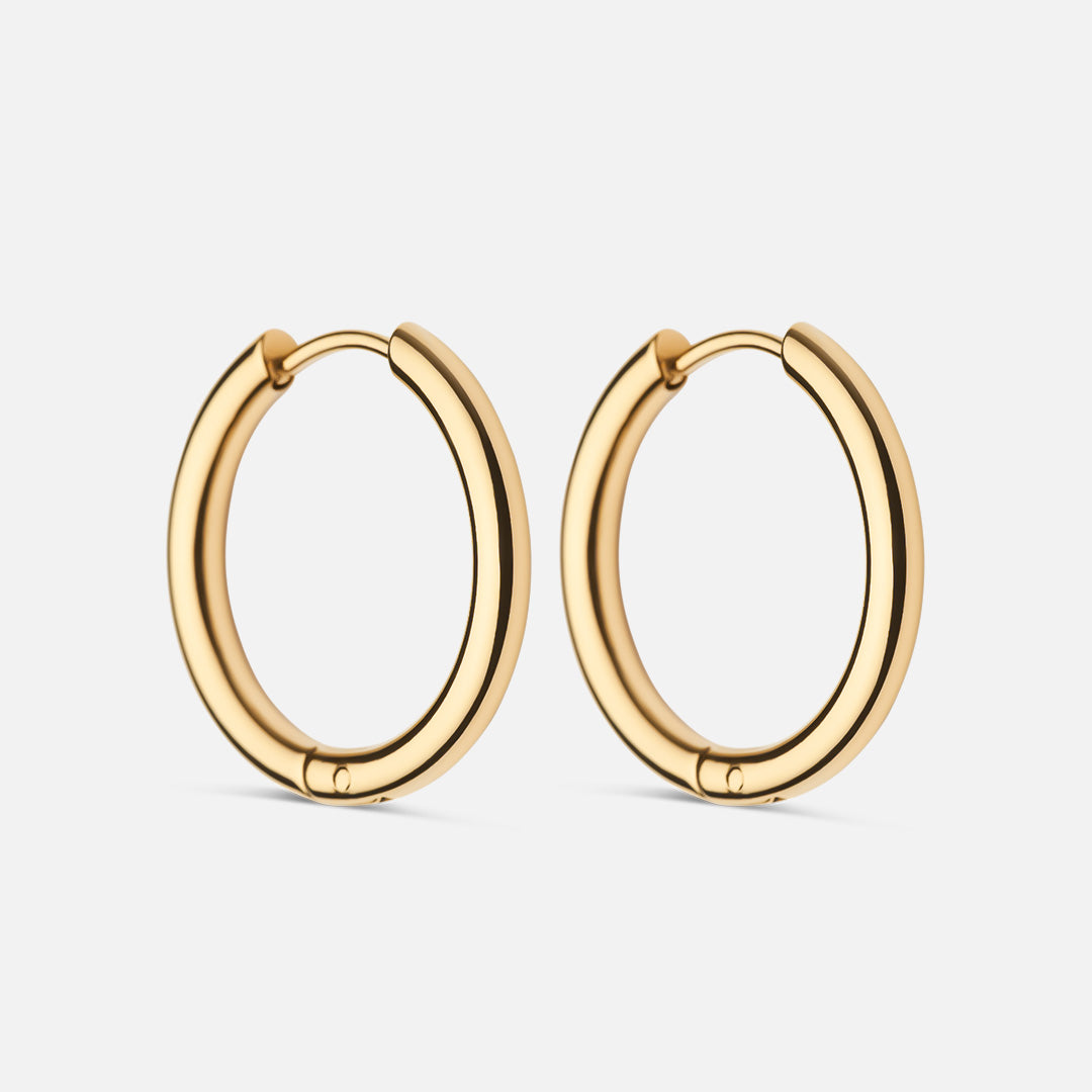Basic Hoops 18k Guldbelagt 21mm - Josephine Nord Øreringe