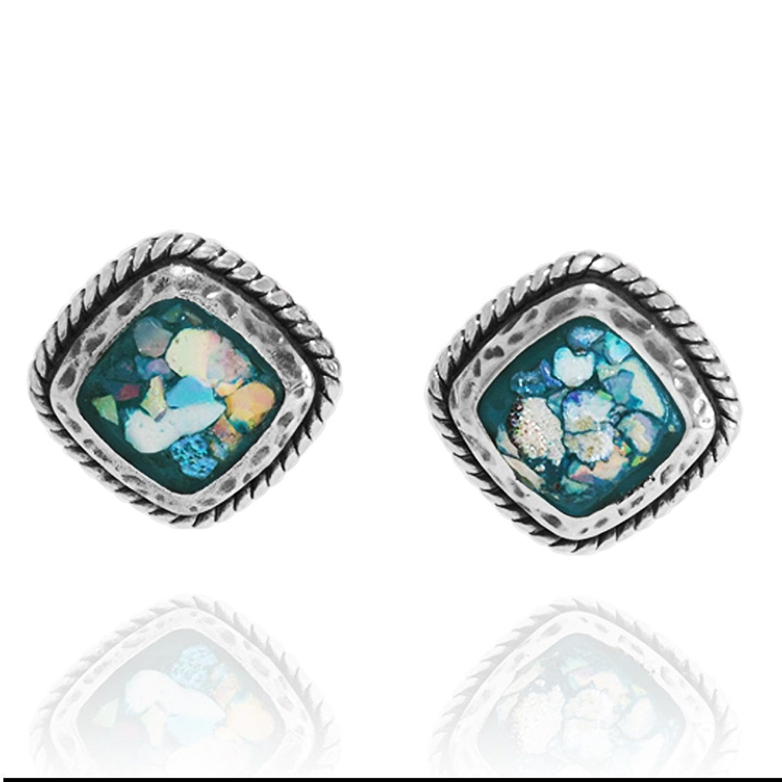 Firkantede Sølvørestikkere Med Kant - Niibuhr Jewelry Øreringe