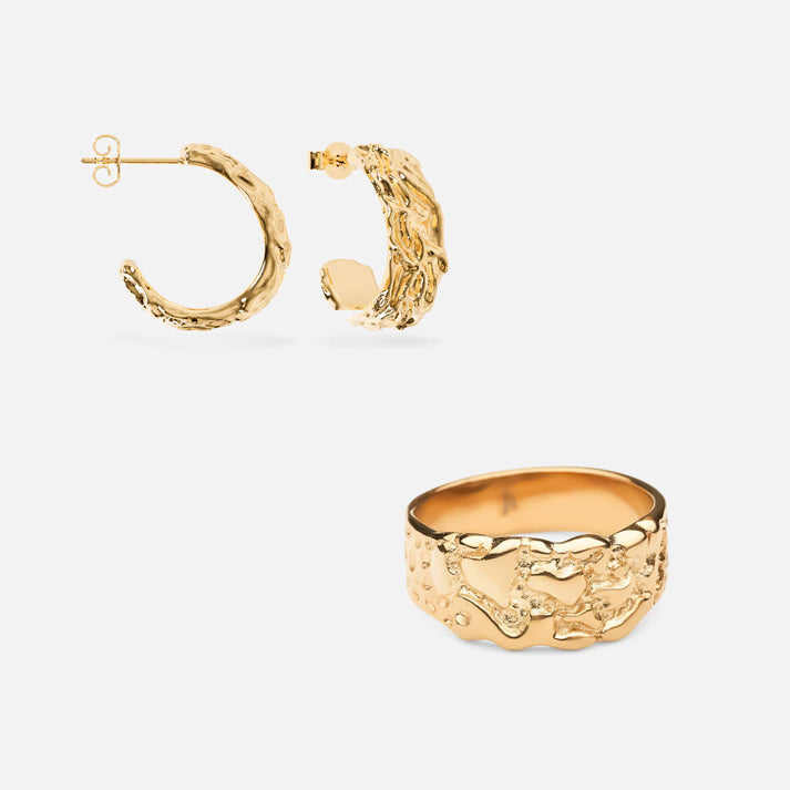 Meteor Ørering Meteor Celestial Ring 18k Guldbelagt - Josephine Nord Øreringe