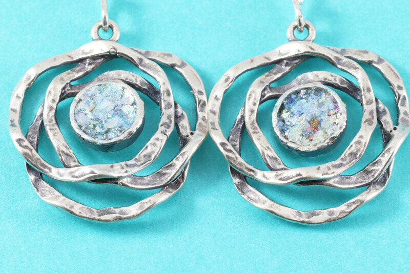 Fuglerede øreringe Med Romersk Glas - Niibuhr Jewelry Øreringe