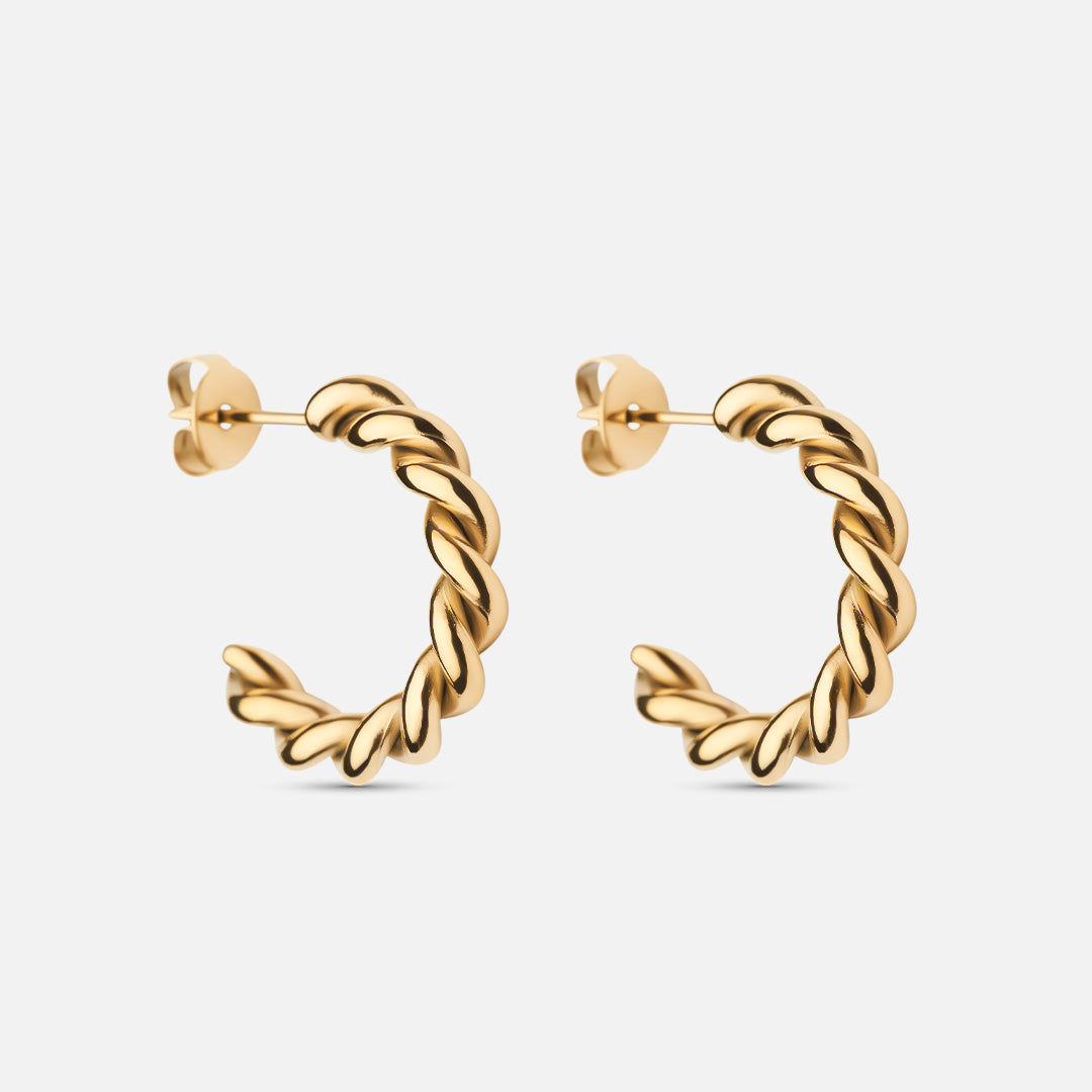 Twisted Rope 18k Guldbelagt - Josephine Nord Øreringe