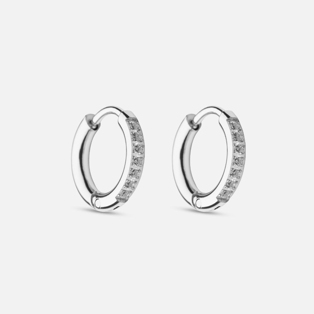 Zircon Sølvfarvet 12mm - Josephine Nord Øreringe