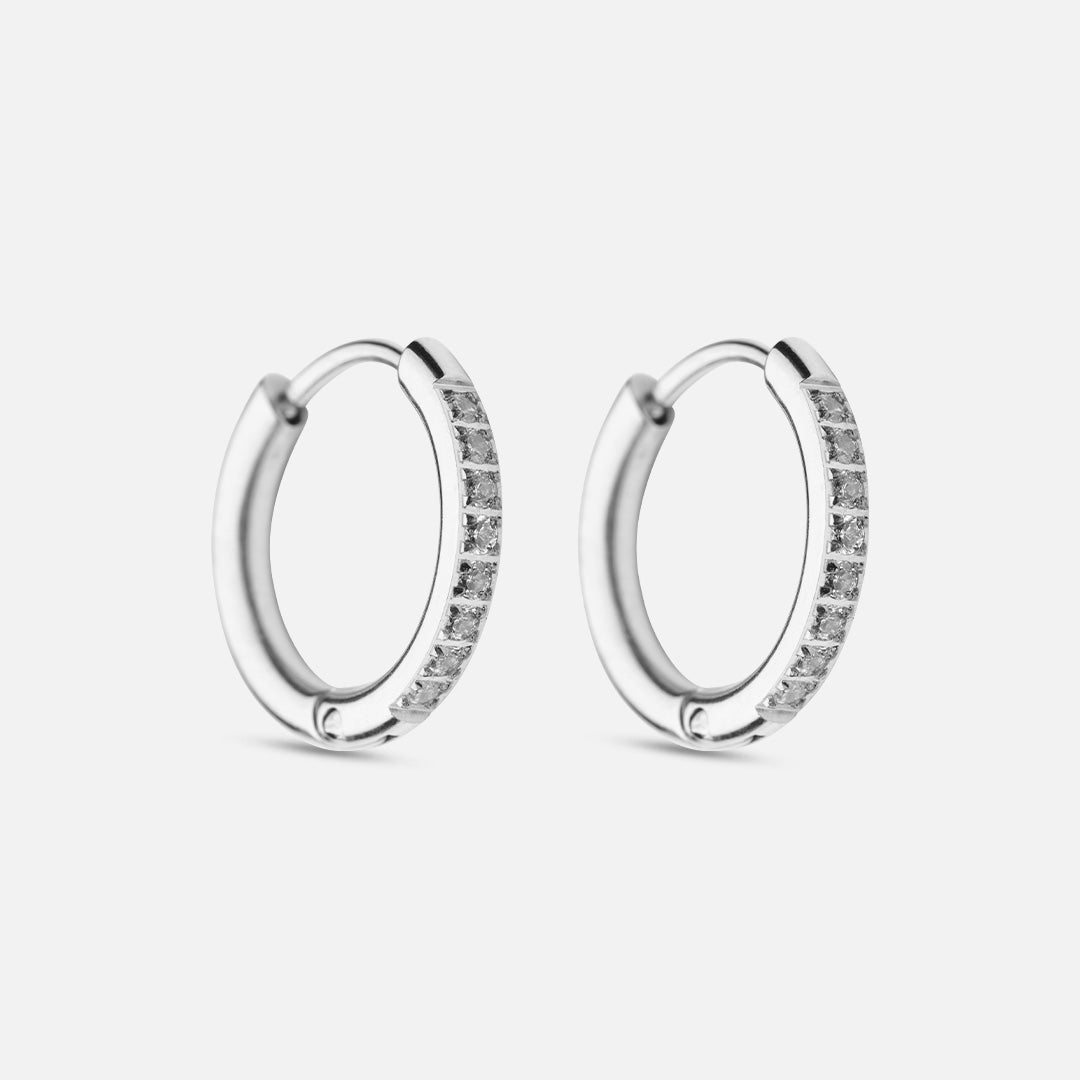 Zircon Sølvfarvet 14mm - Josephine Nord Øreringe