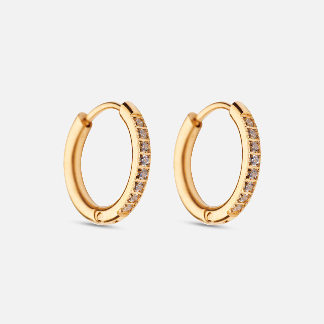 Zircon 18k Guldbelagt 14mm - Josephine Nord Øreringe