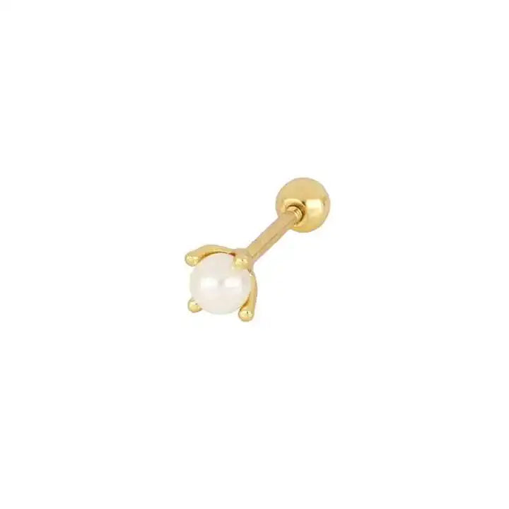 Aurelia Piercing ørering Stav Med Perle - Lilu Studio Øreringe