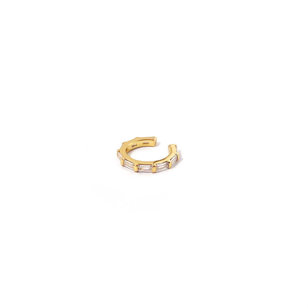 Cuff Ørering Baguette Cuff Onesize Regulerbar Størrelse Karat Forgyldt Sterling Sølv - Szhirley Øreringe
