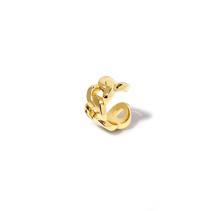 Cuff Ørering Chunkychaincuff Onesize Regulerbar Størrelse Karat Forgyldt Sterling Sølv - Szhirley Øreringe