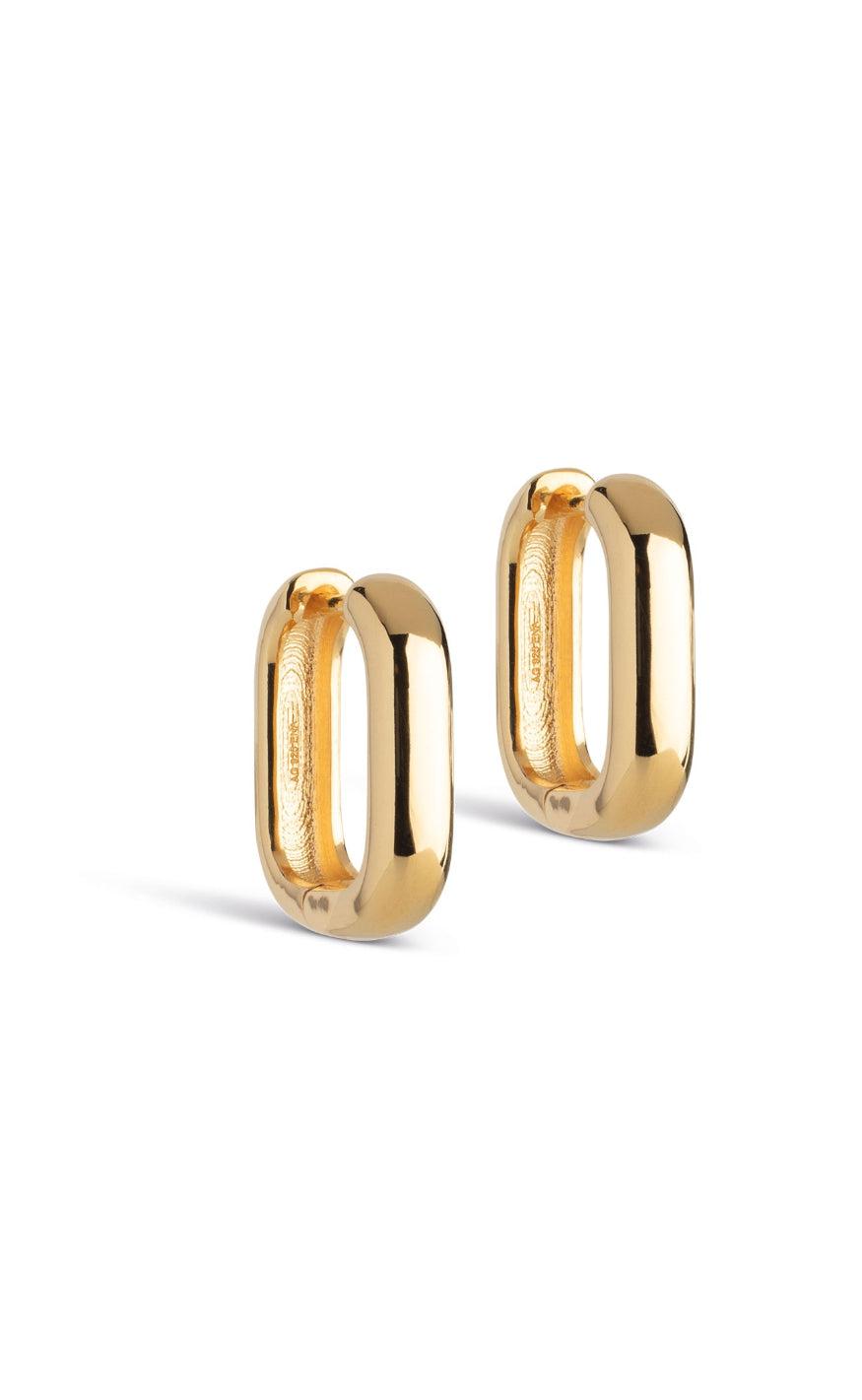 925S/GP Enamel Copenhagen Hoops Square Gold Colour - Øreringe  - 5714274030421, 57142