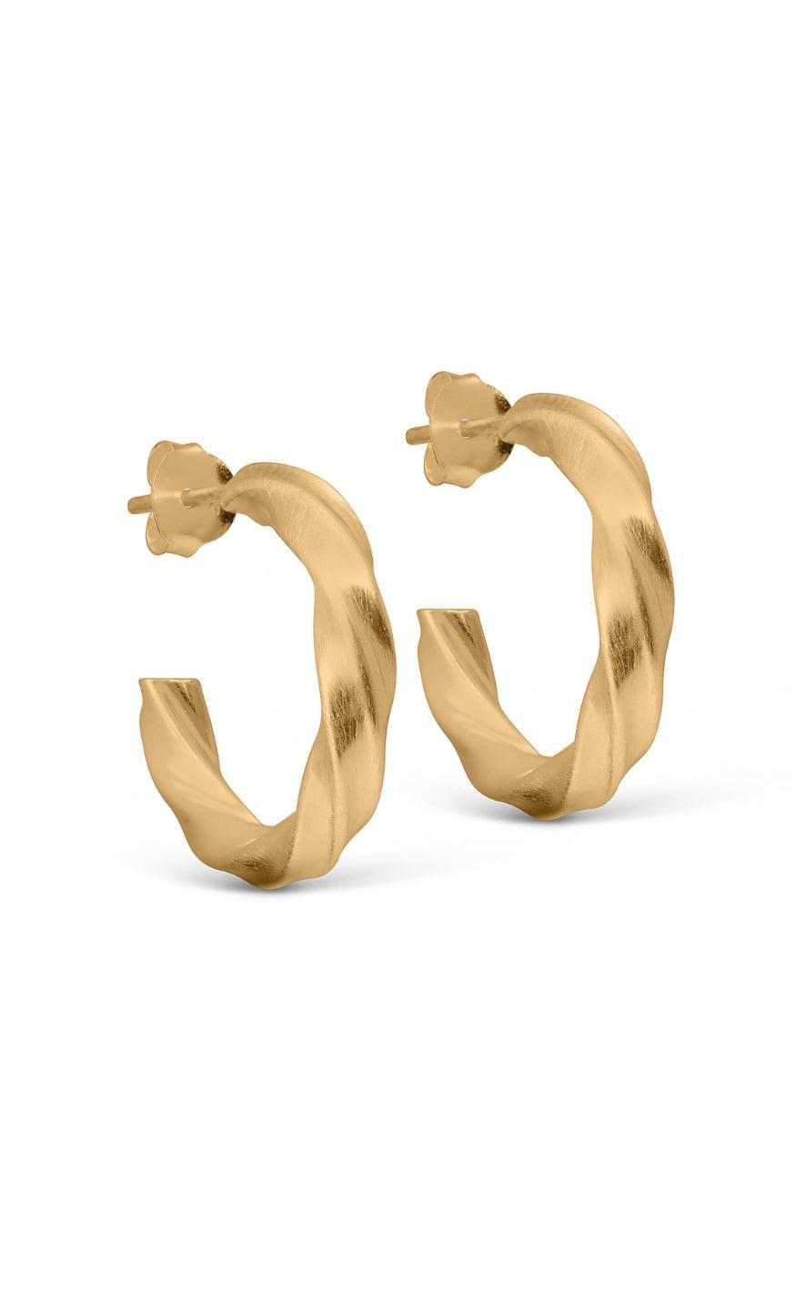 925S/GP/M Enamel Copenhagen Vina Hoops Gold Colour - Øreringe  - 5714274011321