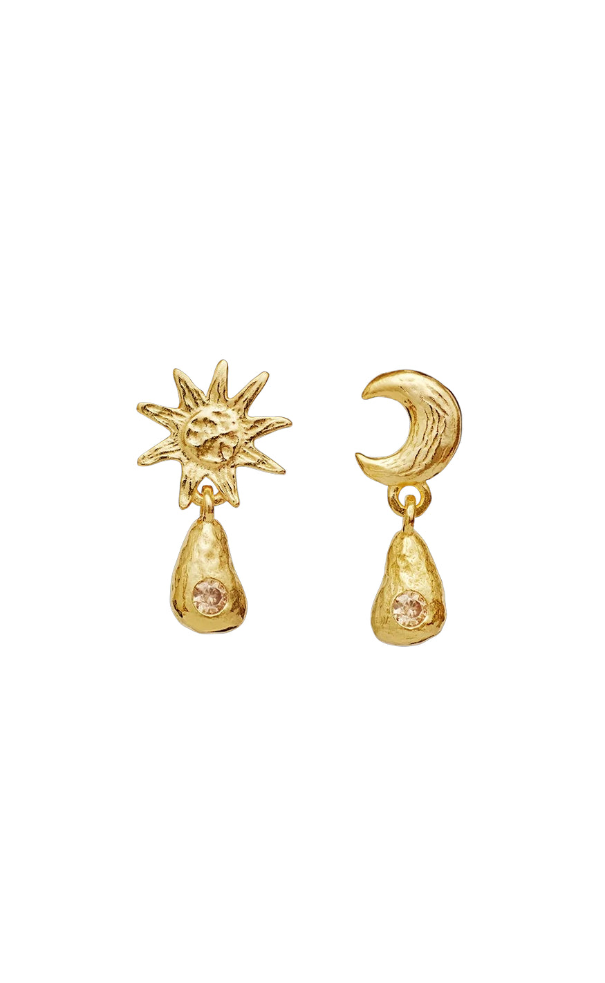 Gold Colour Maanesten Lainy - Maanesten Øreringe  - 5715336014052