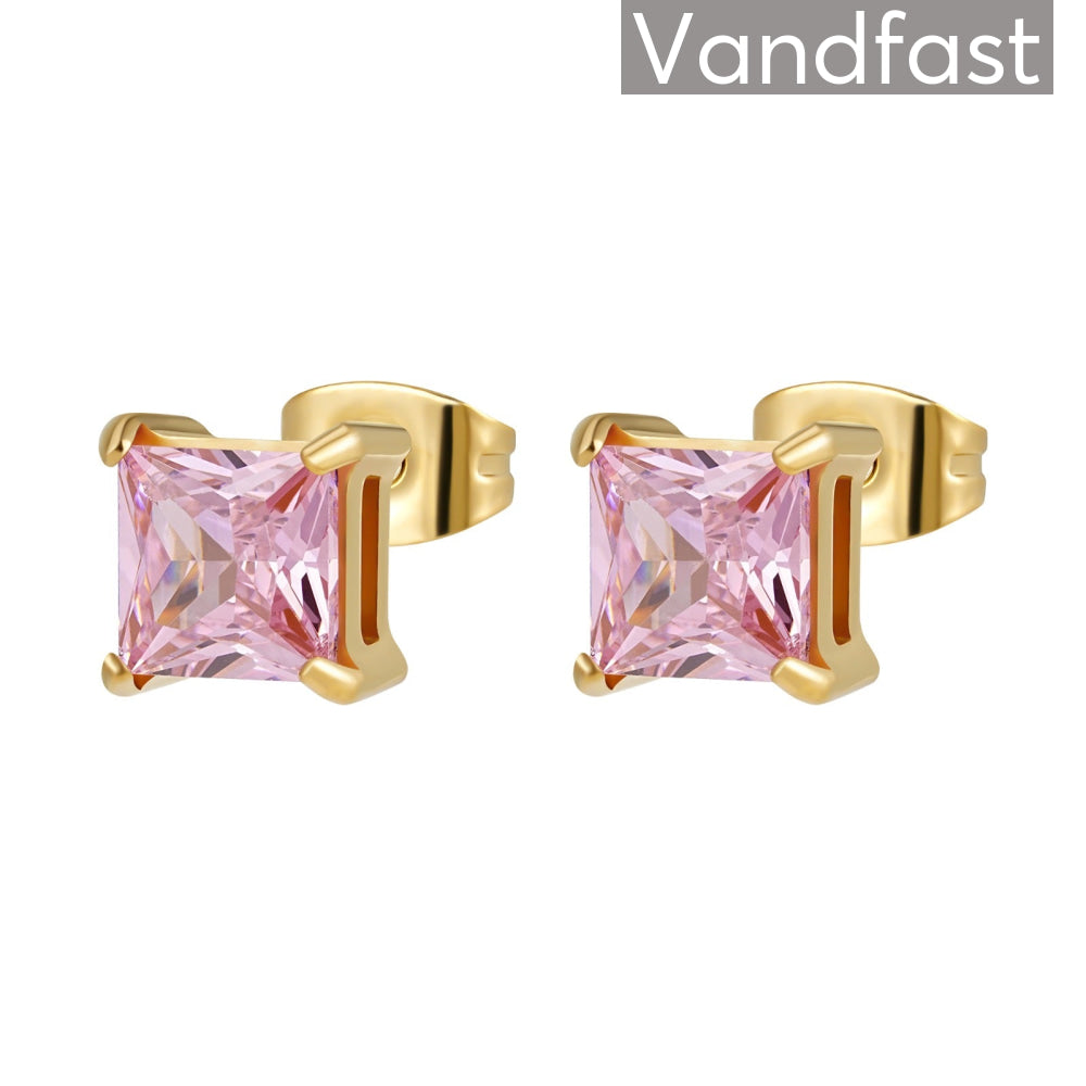 Pink Annebrauner Square Earrings - Cab Ørestikkere  - 2003782869153