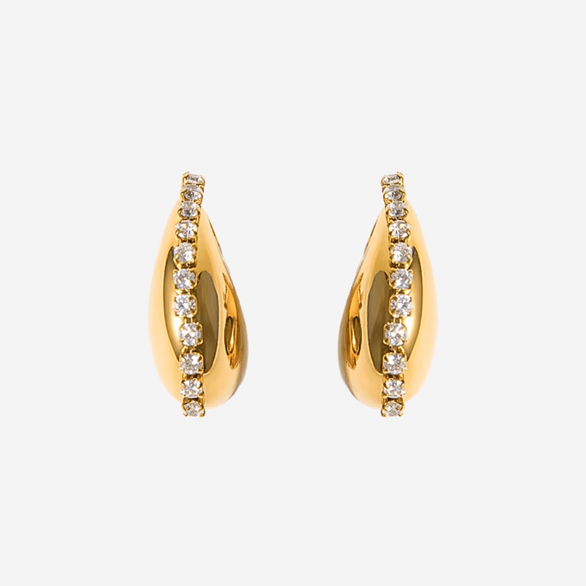 Crystal Teardrop Earrings Forgyldt - Khaai Studio Øreringe