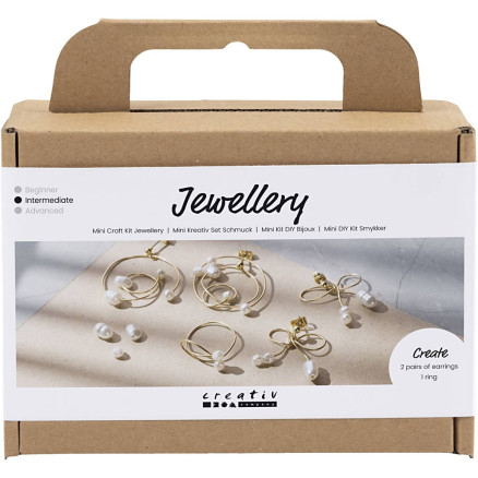 Mini Diy Kit Smykker Med Wire Forgyldt - Diverse Øreringe  - 5712854739191