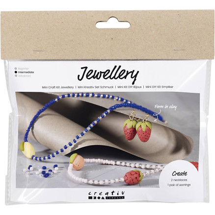 Mini Diy Kit Smykker Halskæde øreringe Kongeblå - Diverse Øreringe  - 5712854718967