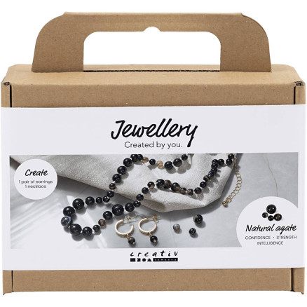 Hvid Mini Diy Kit Smykker Halskæde øreringe Sort - Diverse Øreringe  - 5712854775625