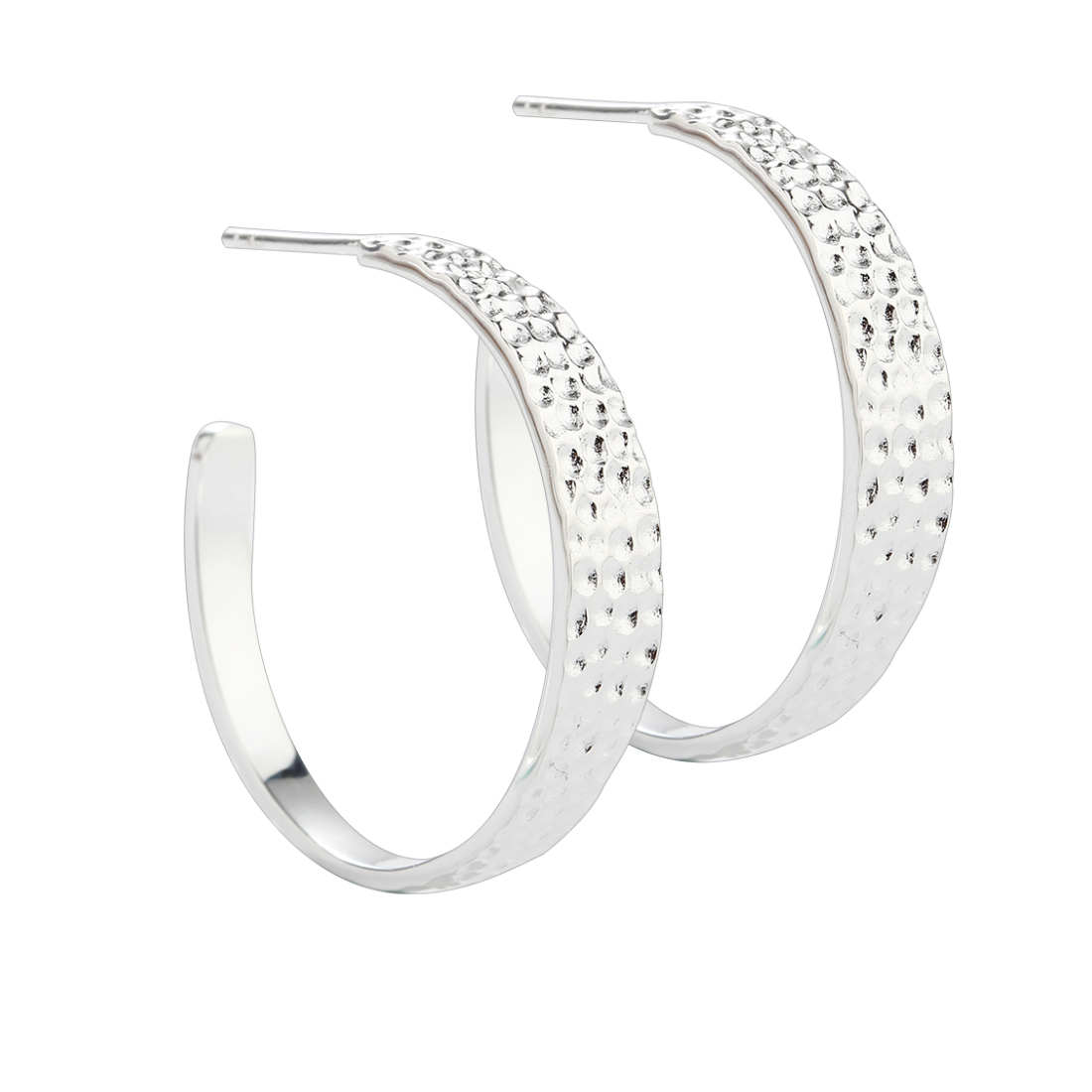 Big Ruffle Hoop Silver - Aqua Dulce Øreringe  - 5740013851880