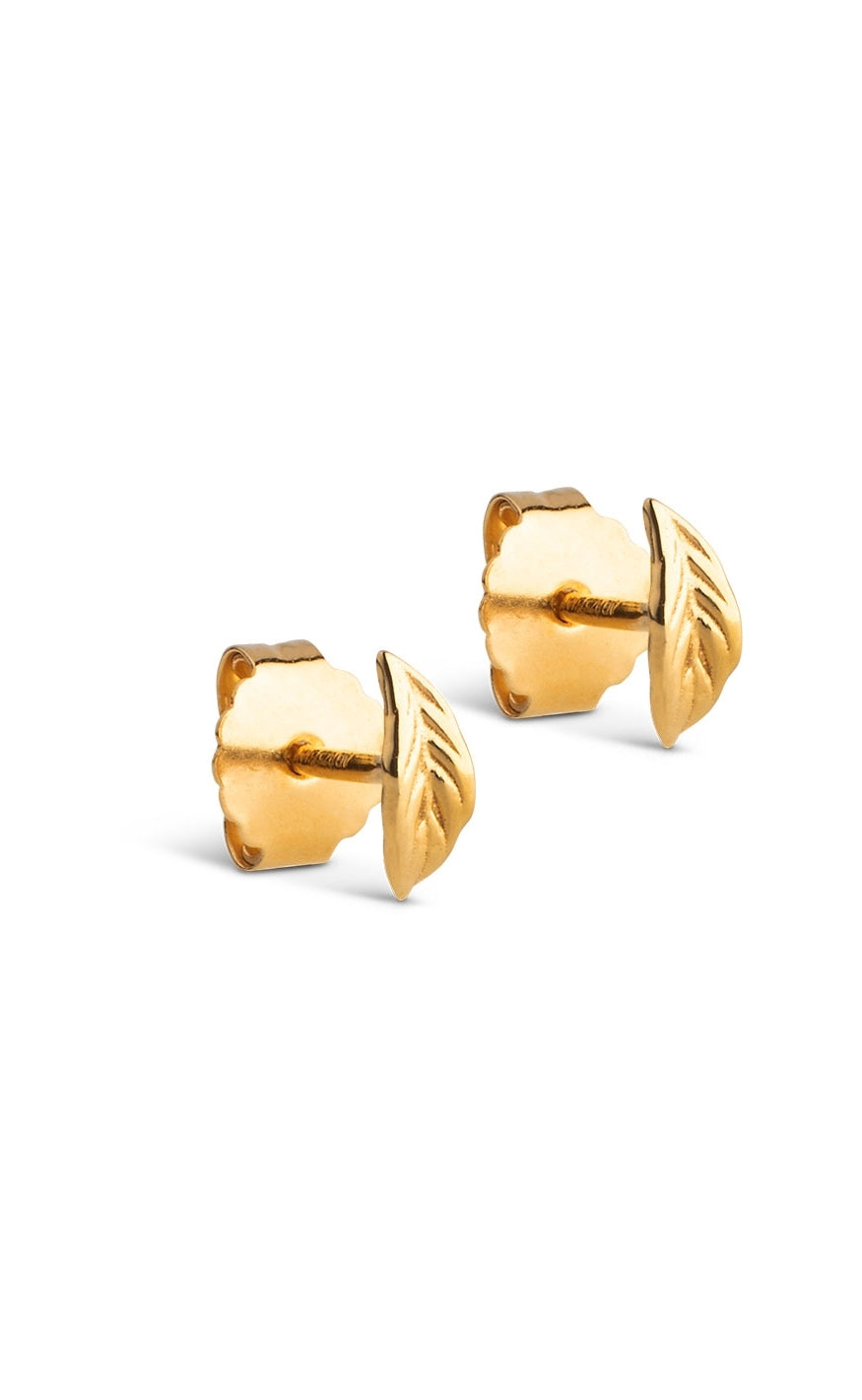 925S/GP Enamel Copenhagen Organic Leaf Gold Colour - Øreringe  - 5714274034757