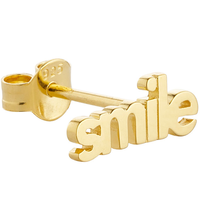 Metalliske Øreringe med Smile Design - 18k Guldbelagt