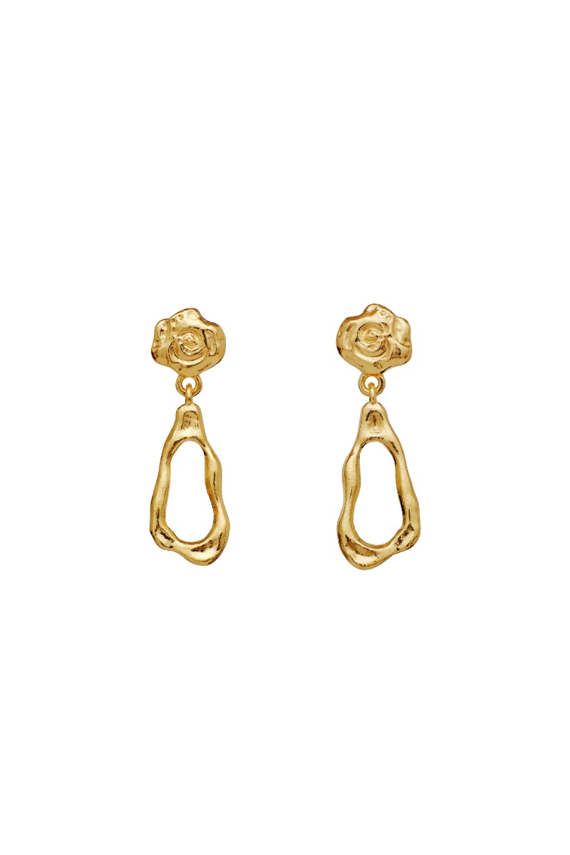 Guld Maanesten Øreringe Lydia Earrings - Maanesten Ørestikkere  - 5715336013635