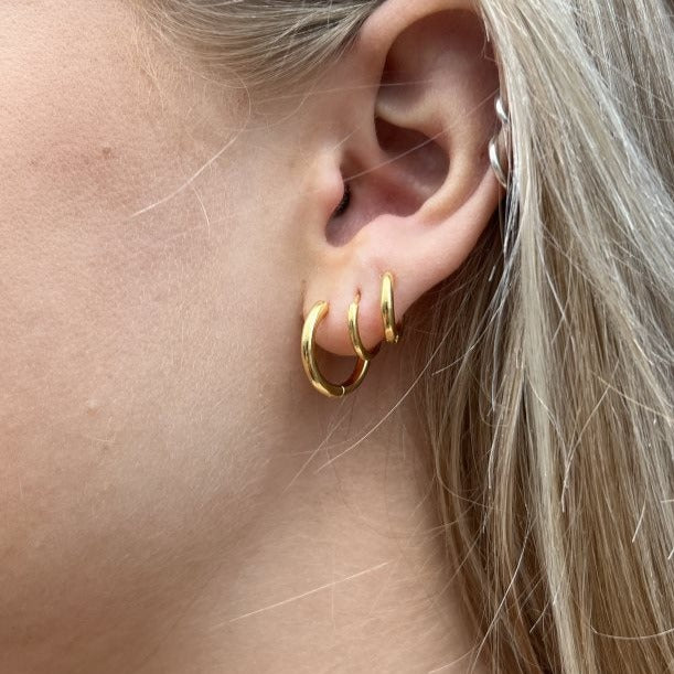 Guld Hoops Forgyldt Forsølvet Messing Med Kliklås - Greece Øreringe  - 05740034016565