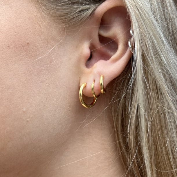 Guld Hoops Forgyldt Messing Vip Lås 25mm - Greece Øreringe  - 05740034016640