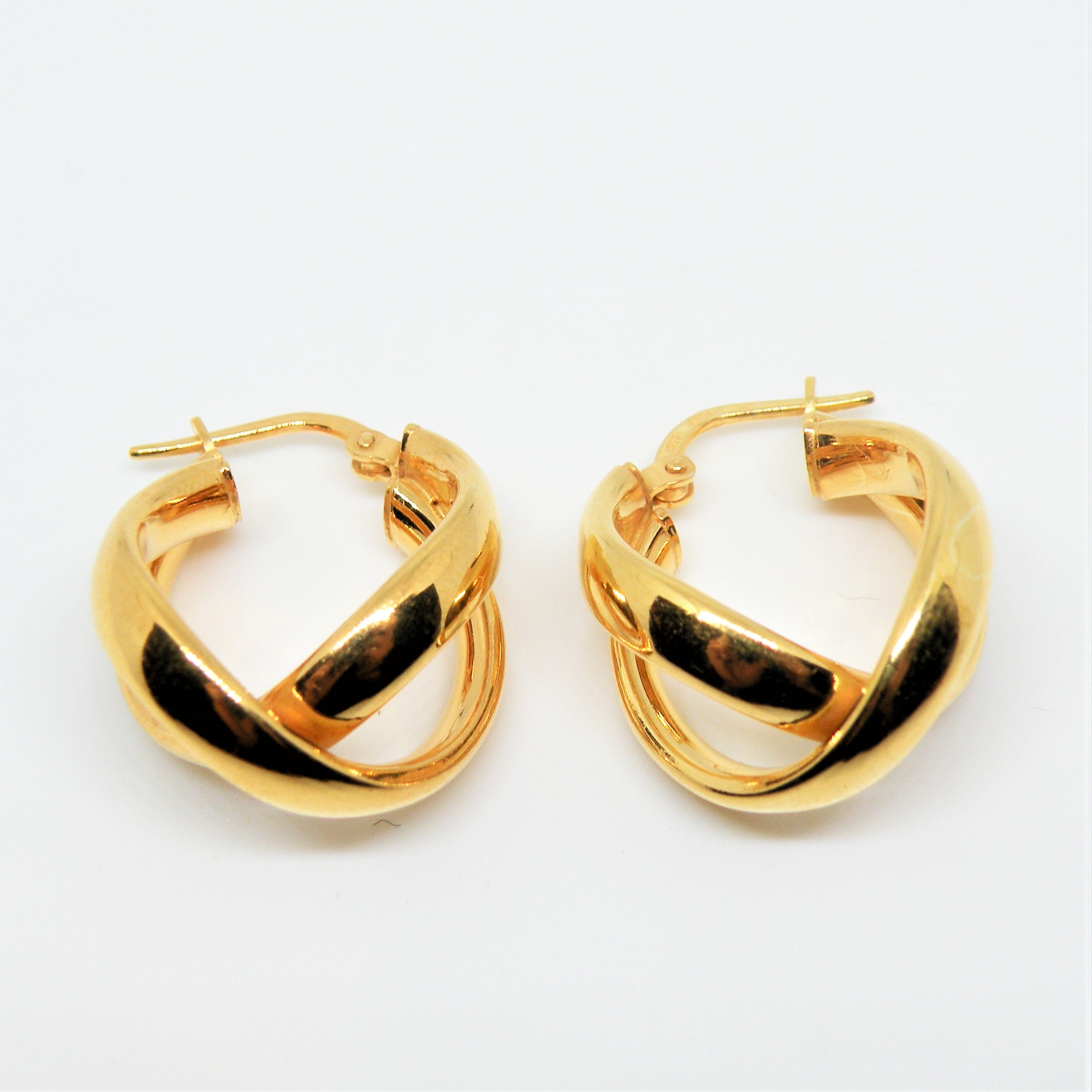 Guld Twin Hoops Forgyldt Sterlingsølv - Italy Øreringe  - 05740034047354