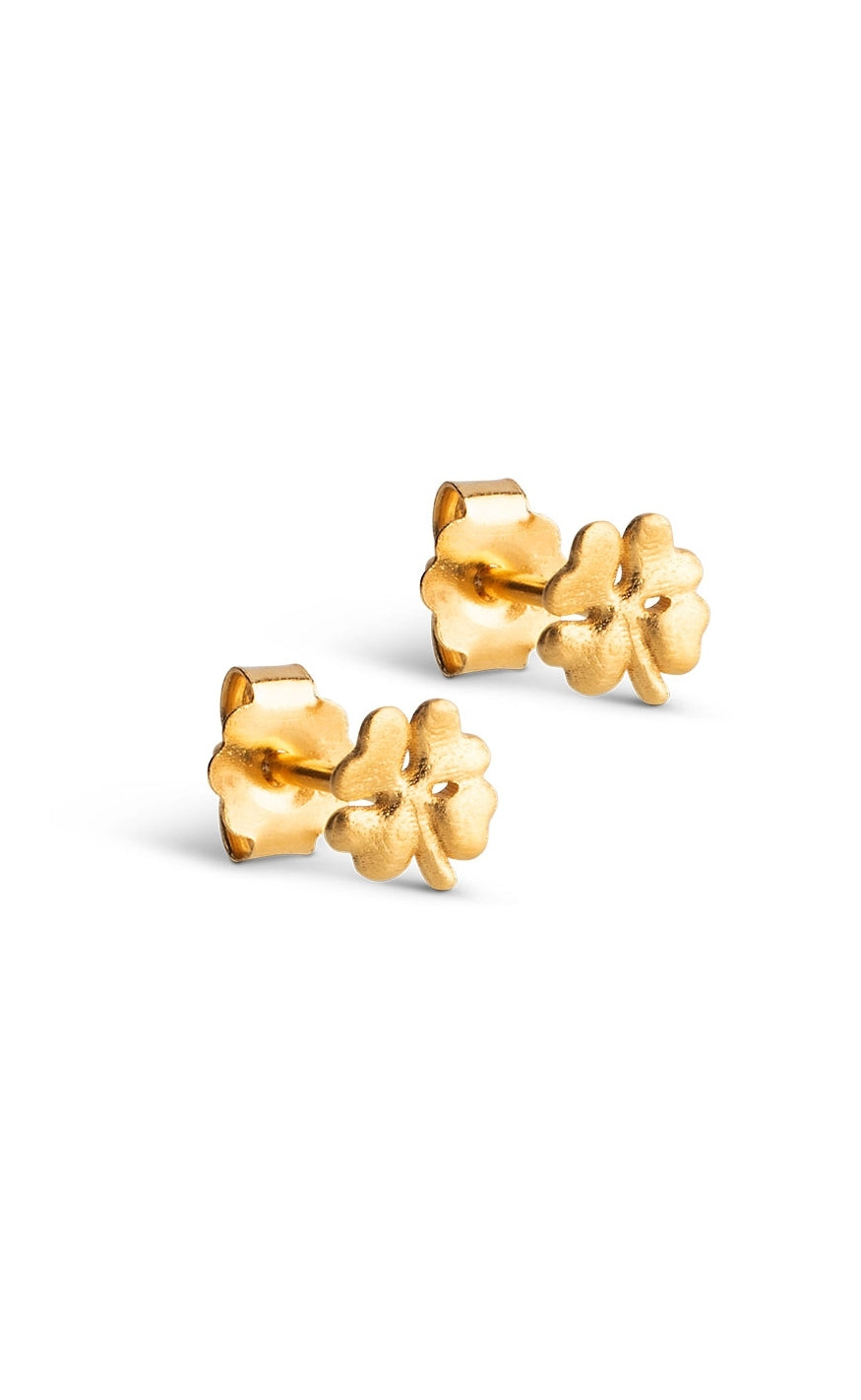 925S/GP/M Enamel Copenhagen Organic Clover Mini Gold Colour - Øreringe  - 5714274034733