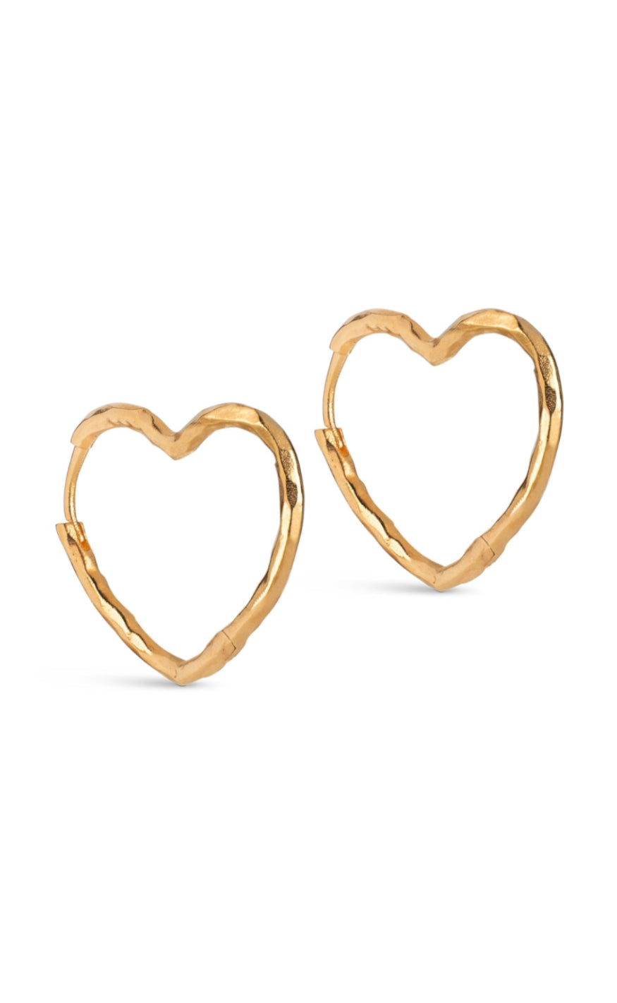 925S/GP/M Enamel Copenhagen Organic Heart Medium Gold Colour - Øreringe  - 5714274034535
