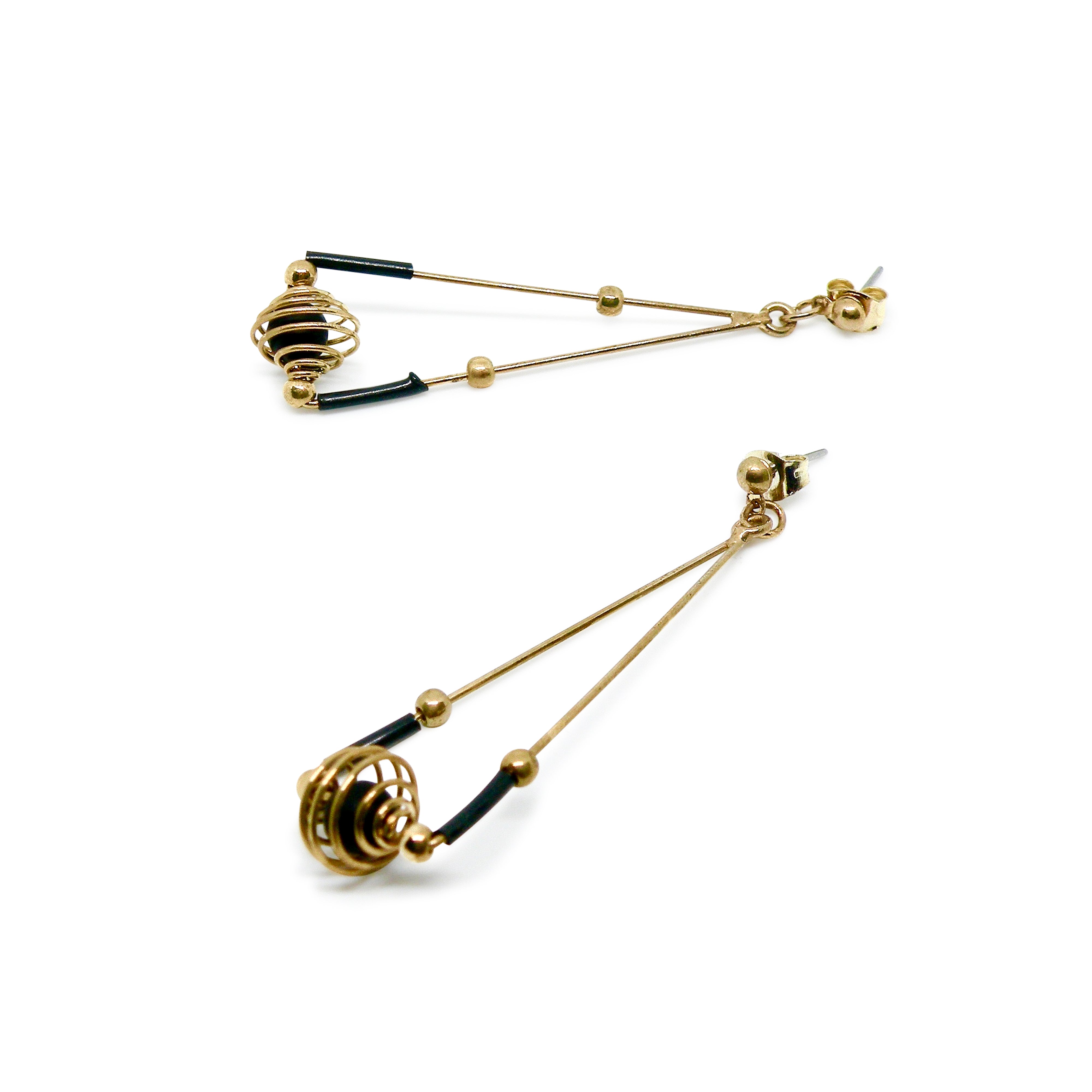 Guld ørestikkere Med Kugle Perler Forgyldt Forsølvet Messing - Øreringe  - 05740034050842
