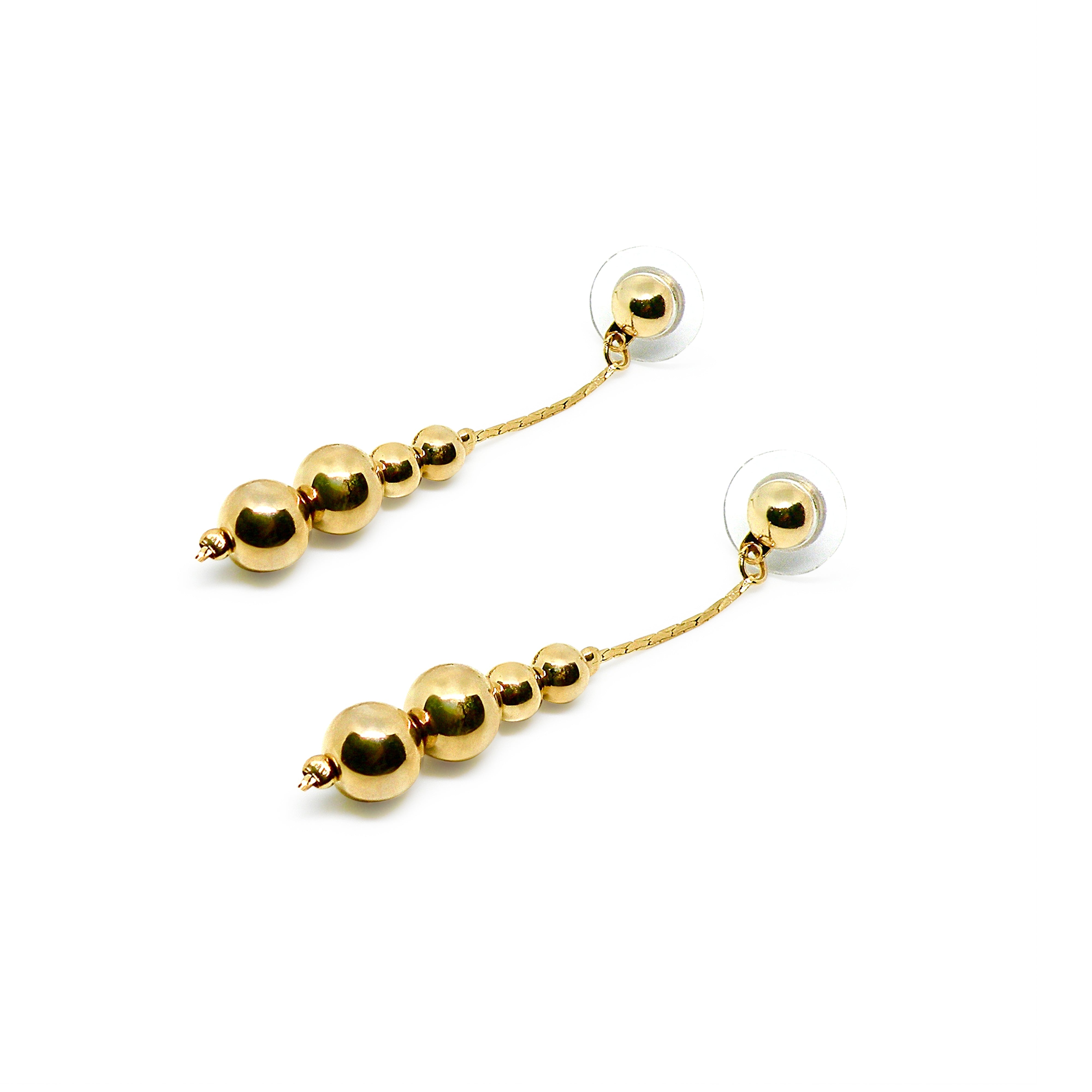 Guld Øreringe ørestikkere Perler Snor Forgyldt Messing - Ørestikkere  - 05740034050538