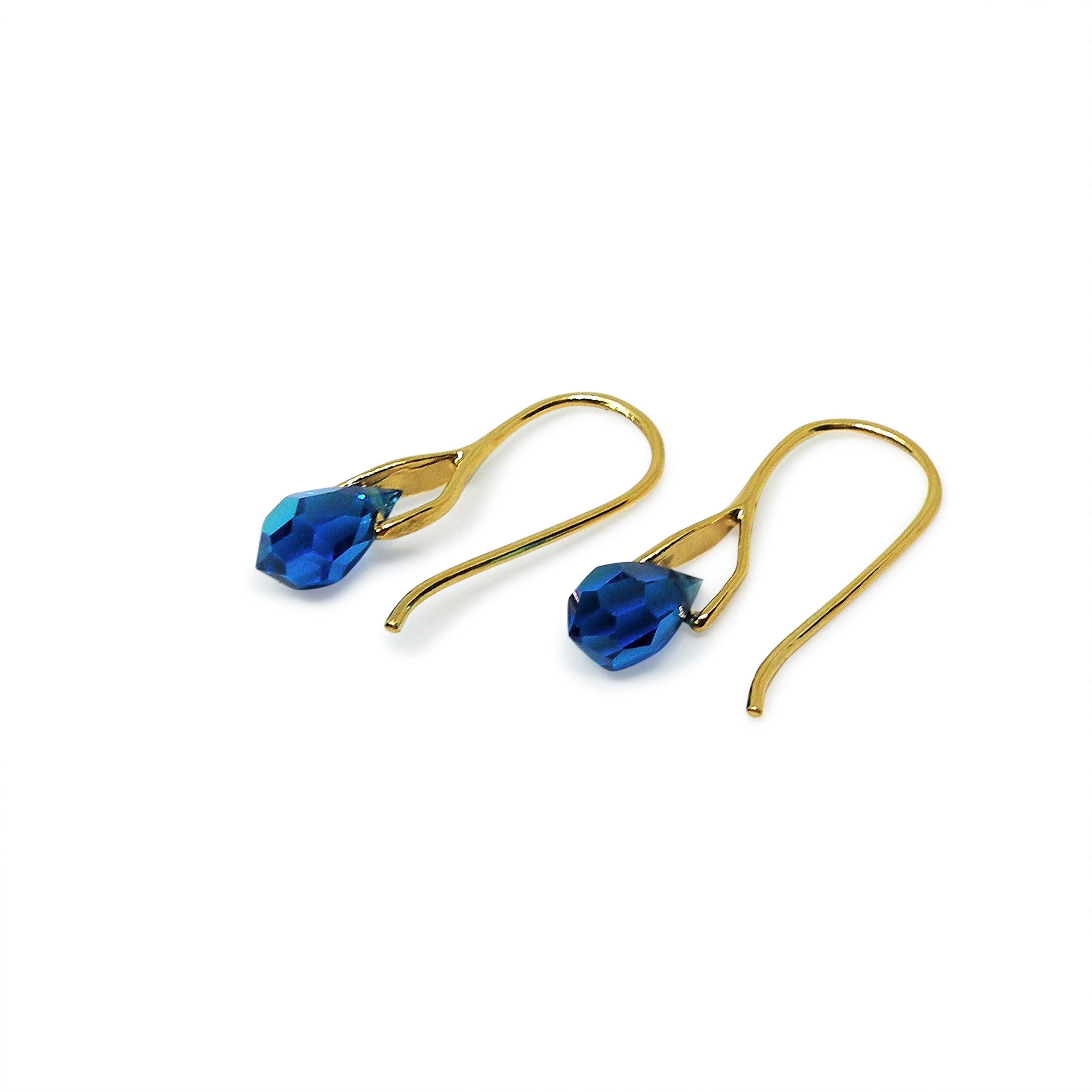 Sølv Med Capri Blue Drops Sterling Forgyldt - Øreringe  - 05740034055502