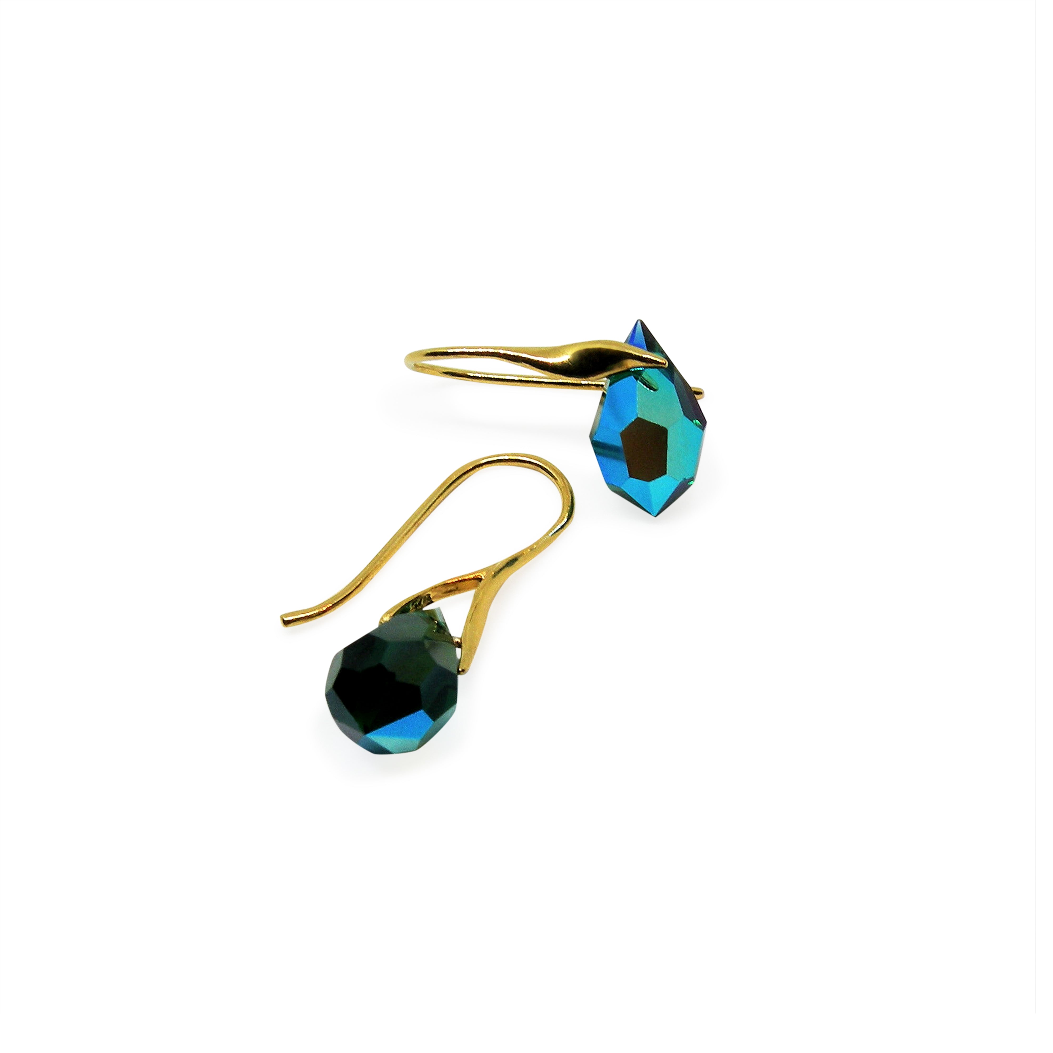 Guld Med Emerald Drops Forgyldt Sterlingsølv - Øreringe  - 05740034056134