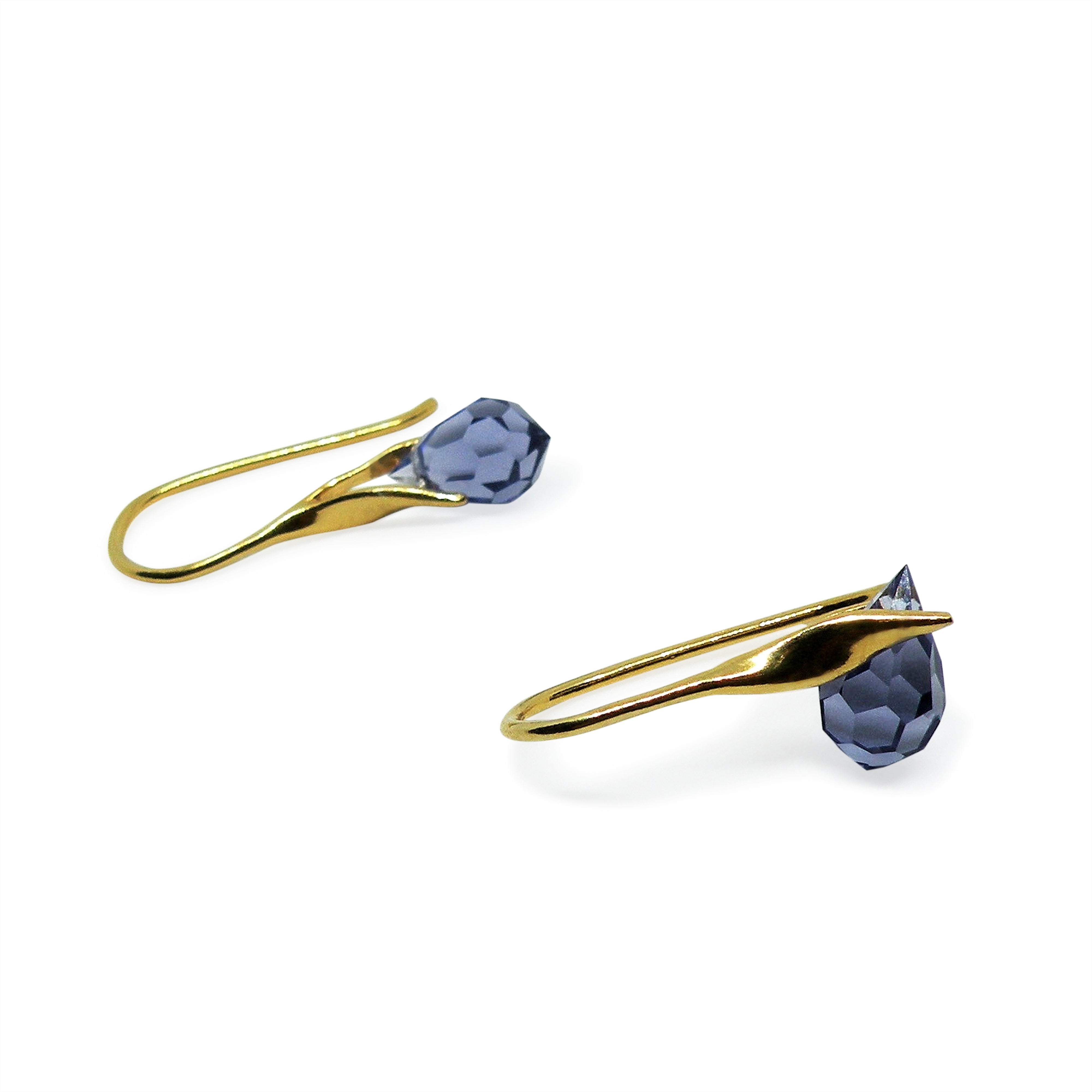 Sølv Tanzanite Drops Sterling Forgyldt Sterling - Øreringe  - 05740034055281