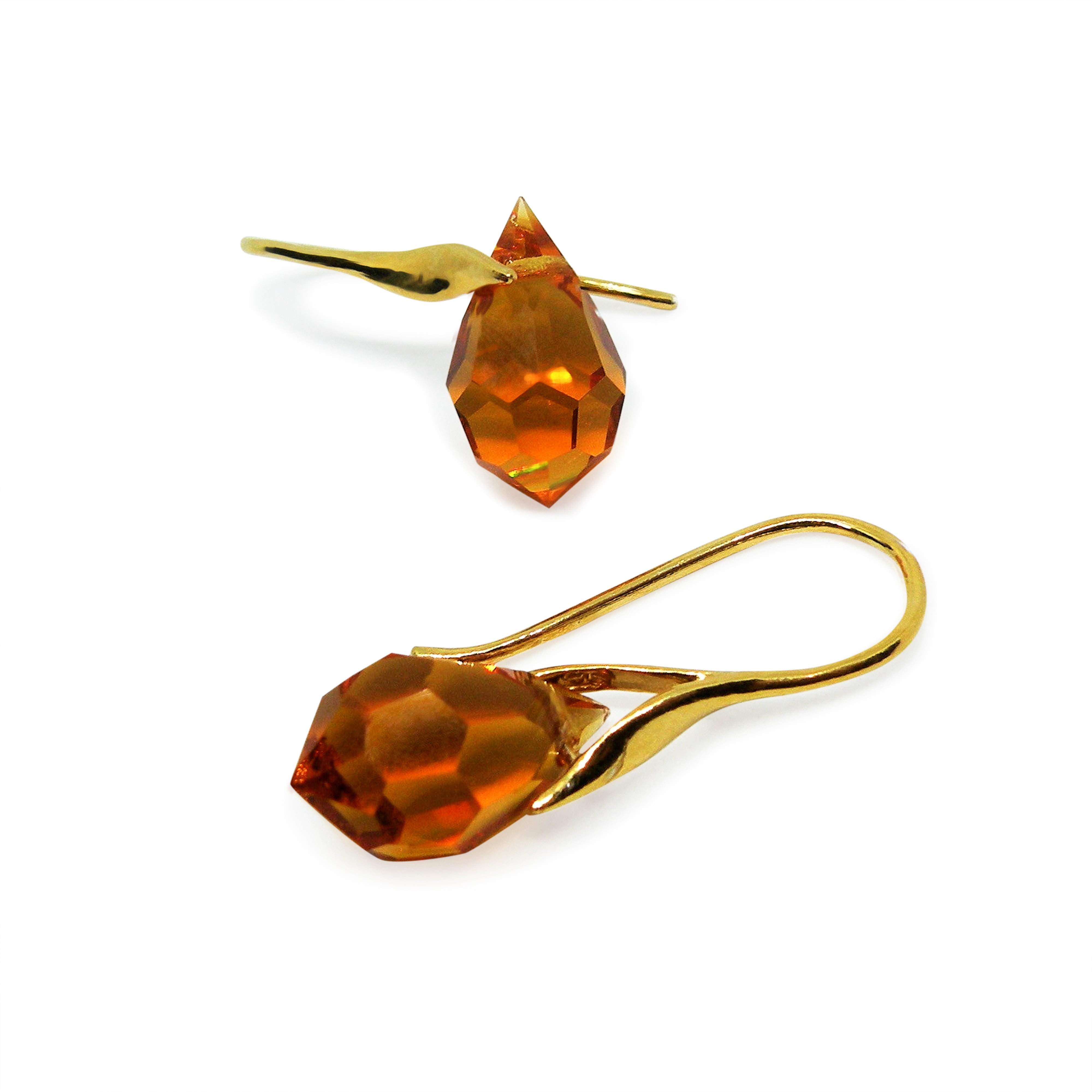 Guld Med Drops Forgyldt Sterlingsølv Sterlingsølv - Øreringe  - 05740034054659