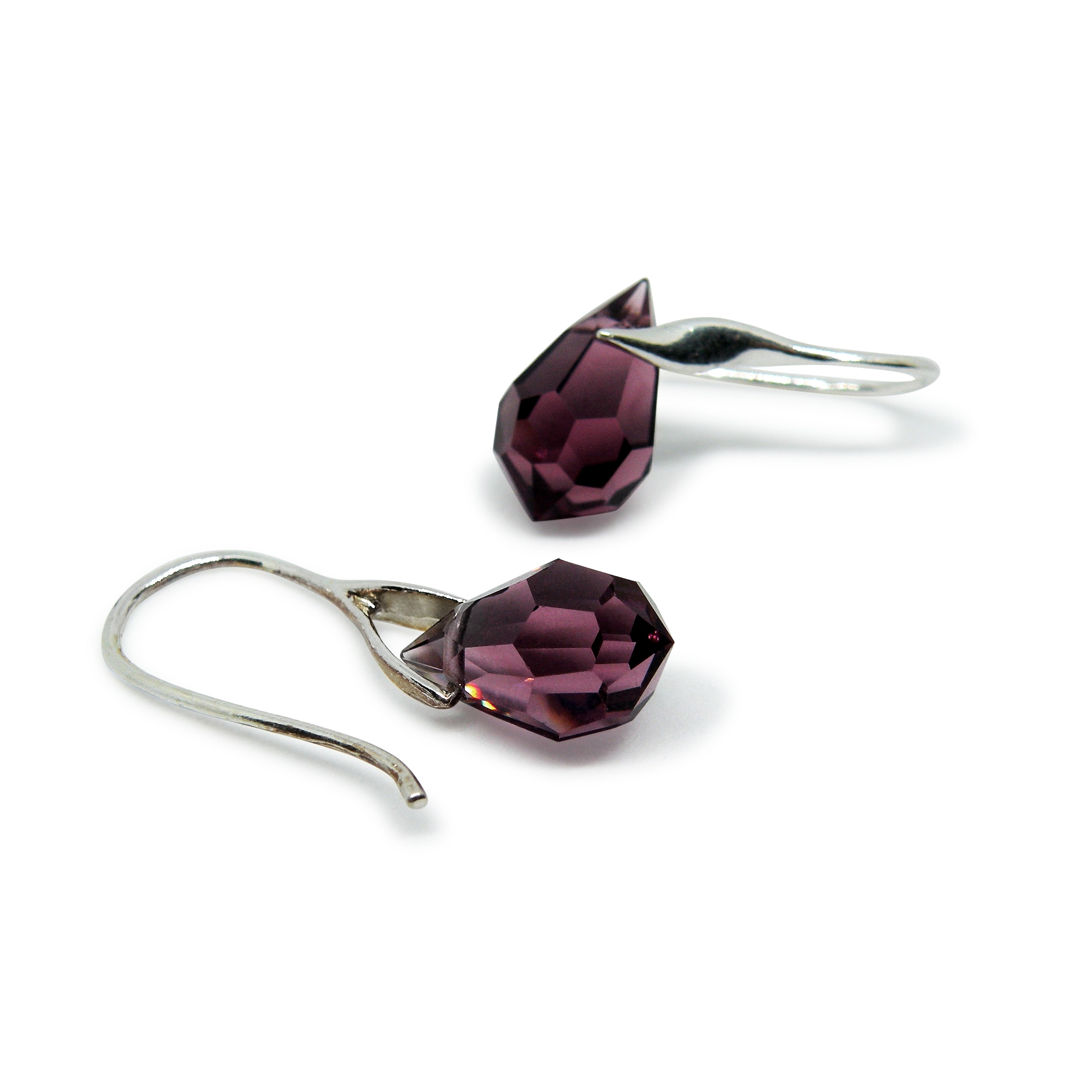 Sølv Med Amethyst Drops Sterling Forgyldt Sterling - Øreringe  - 05740034055137